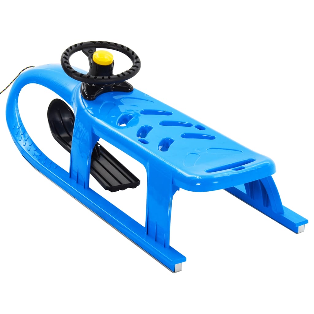 Sled with steering wheel, blue, 102.5x40x23 cm, polypropylene