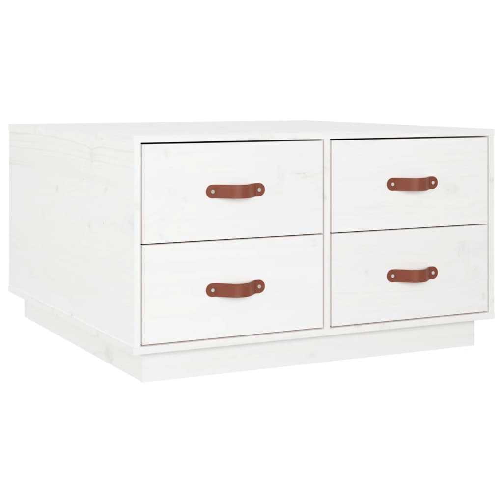 Coffee table, white, 80x80x45 cm, solid pine wood