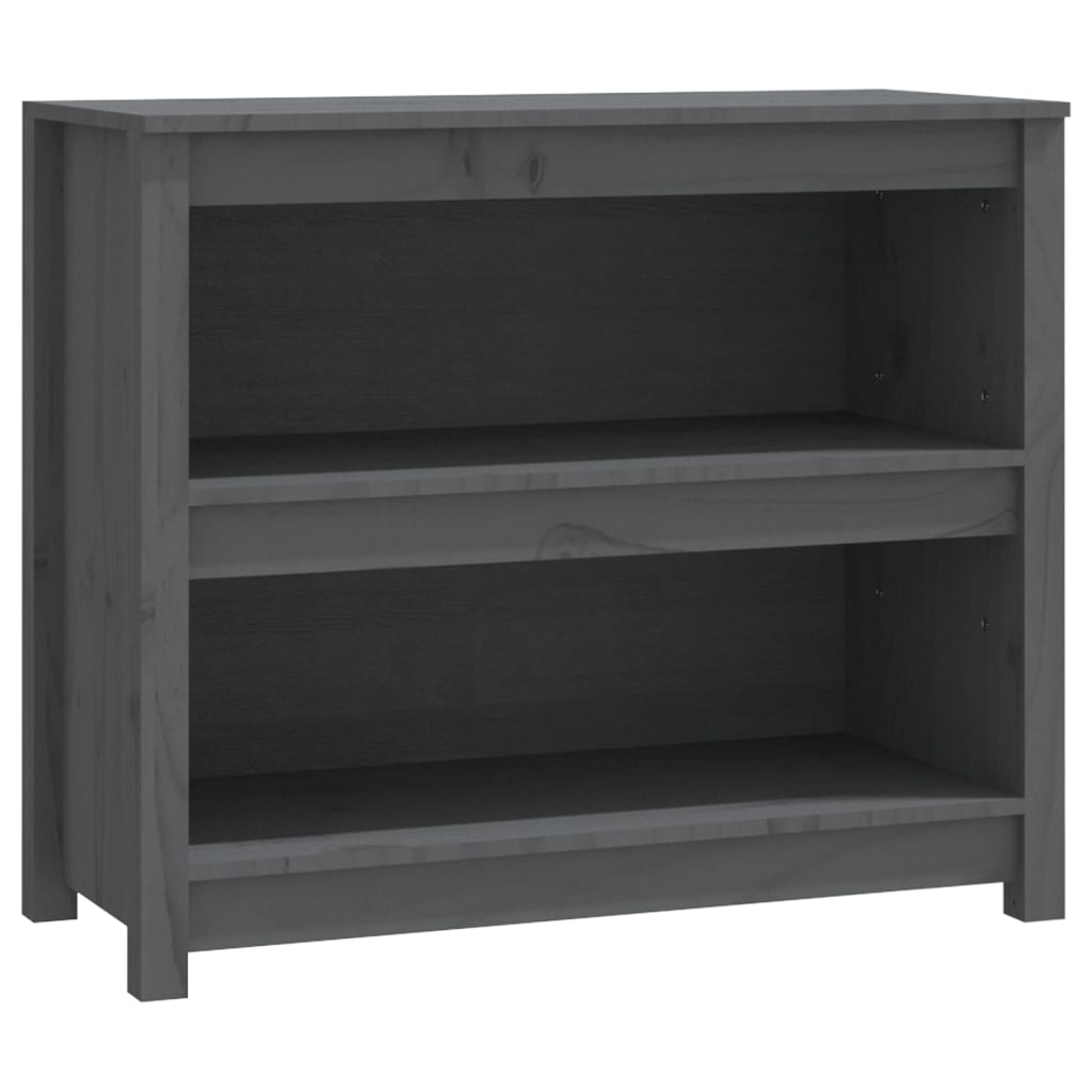 Bibliotecă, gri, 80x35x68 cm, lemn masiv de pin