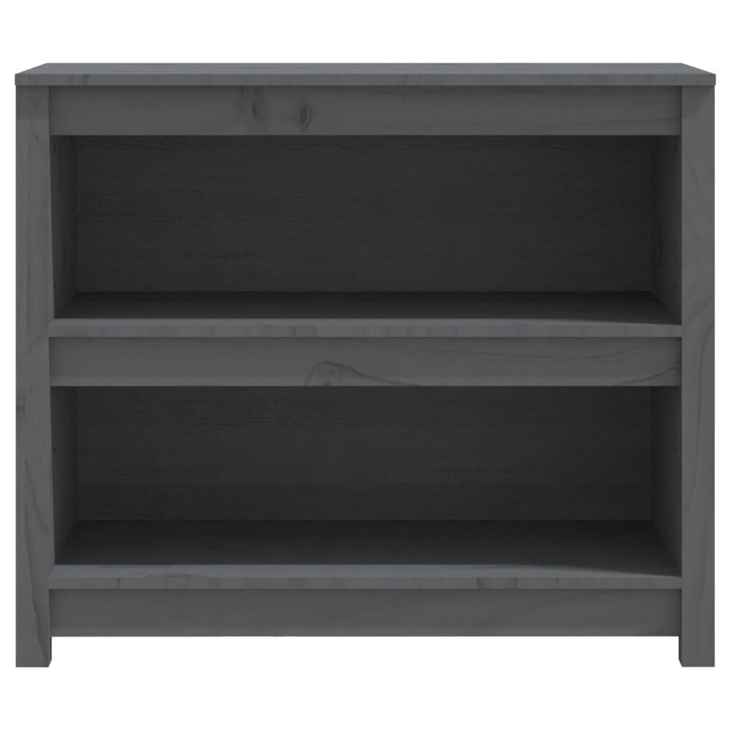 Bibliotecă, gri, 80x35x68 cm, lemn masiv de pin