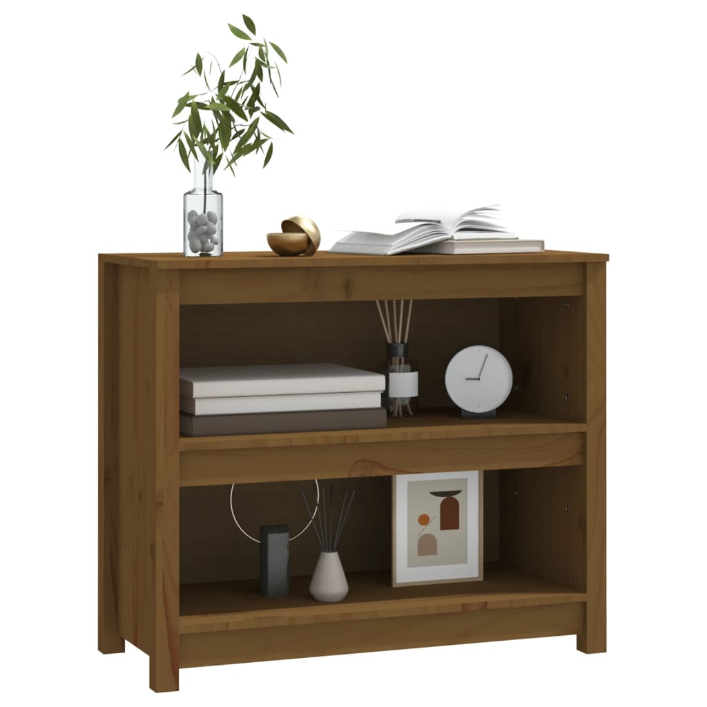 Bibliotecă, maro miere, 80x35x68 cm, lemn masiv de pin