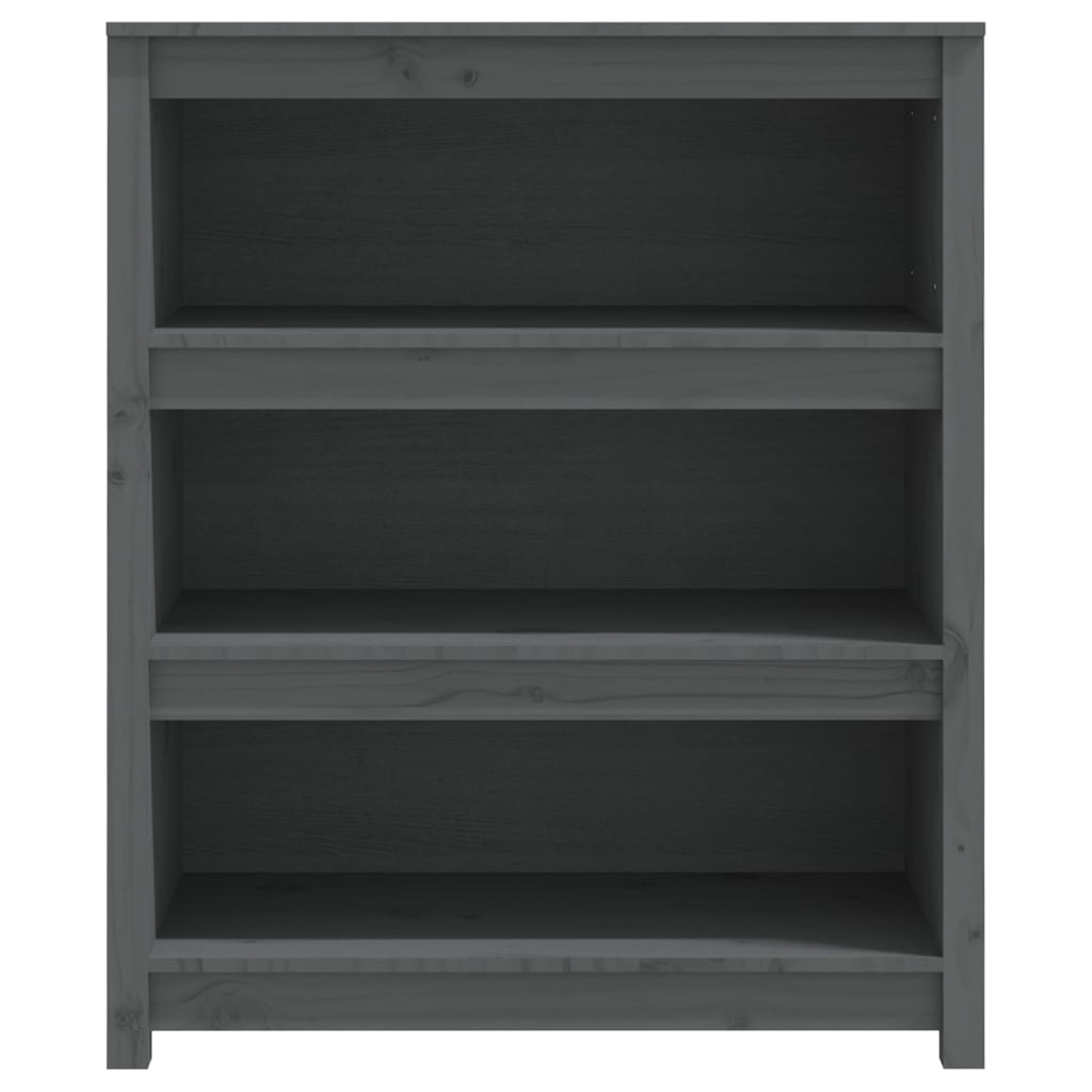 Bibliotecă, gri, 80x35x97 cm, lemn masiv de pin
