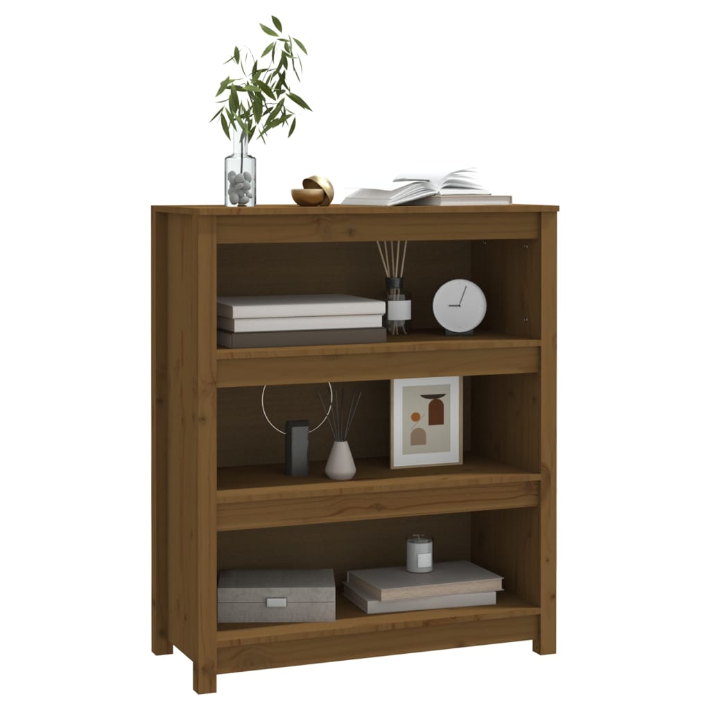Bibliotecă, maro miere, 80x35x97 cm, lemn masiv de pin