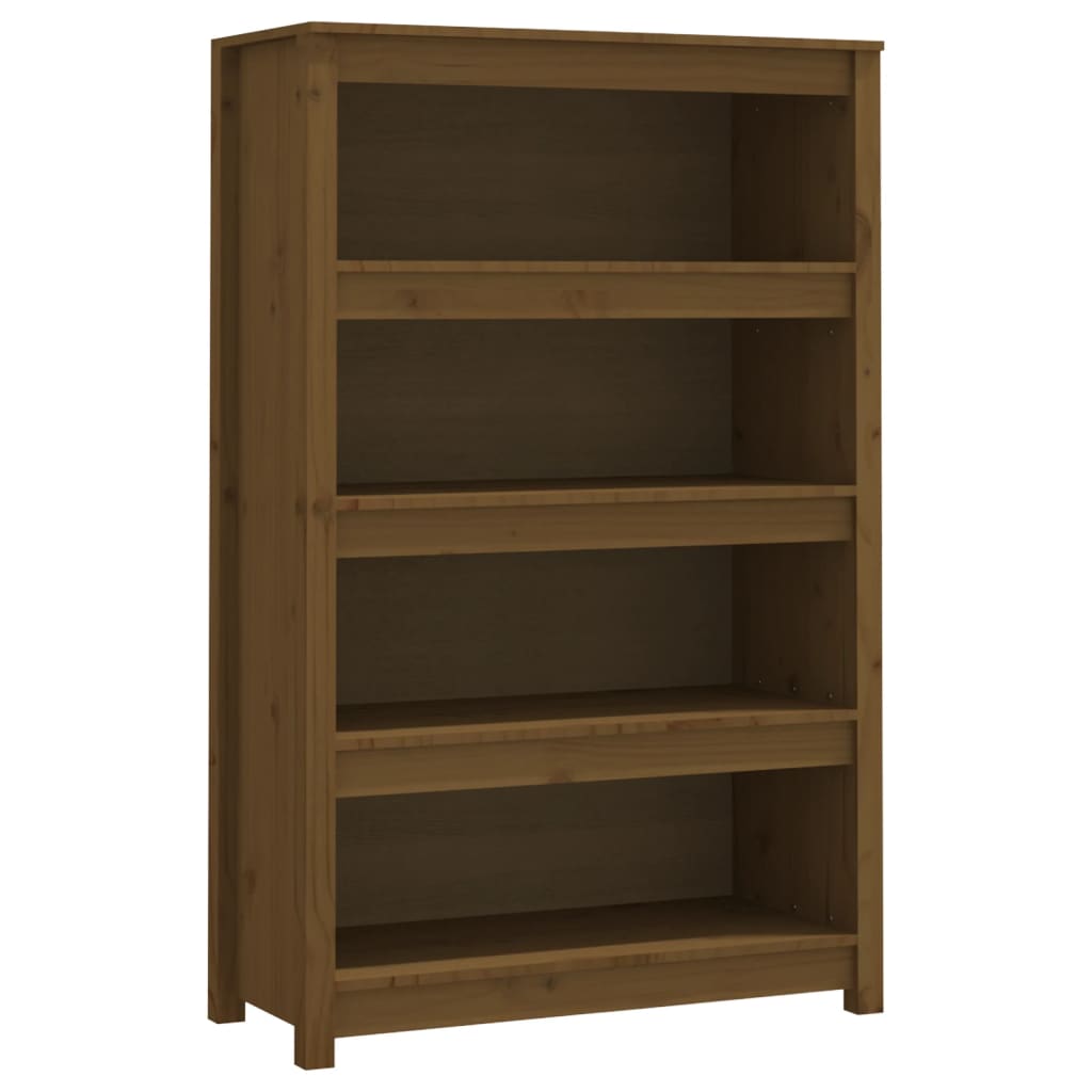 Bibliotecă, maro miere, 80x35x126 cm, lemn masiv de pin