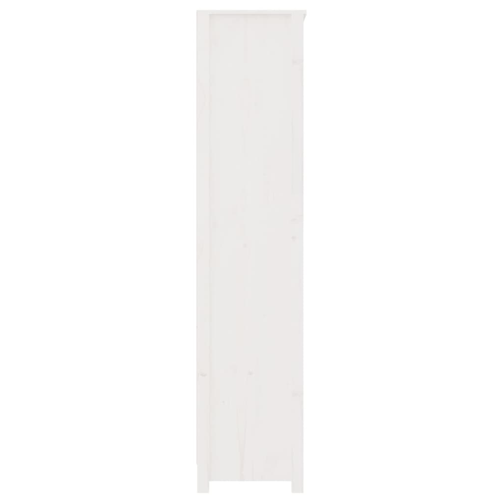 Bibliotecă, alb, 80x35x154 cm, lemn masiv de pin