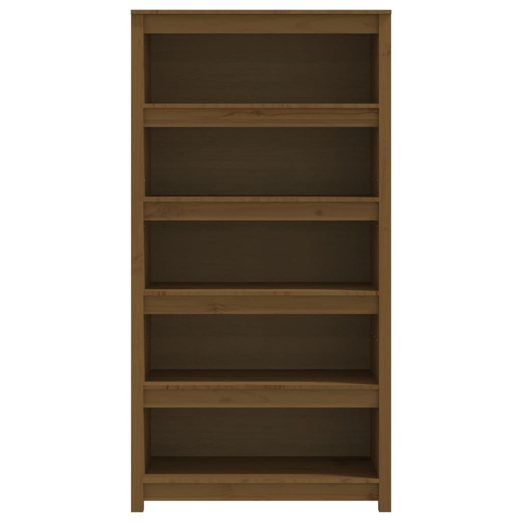 Bibliotecă, maro miere, 80x35x154 cm, lemn masiv de pin