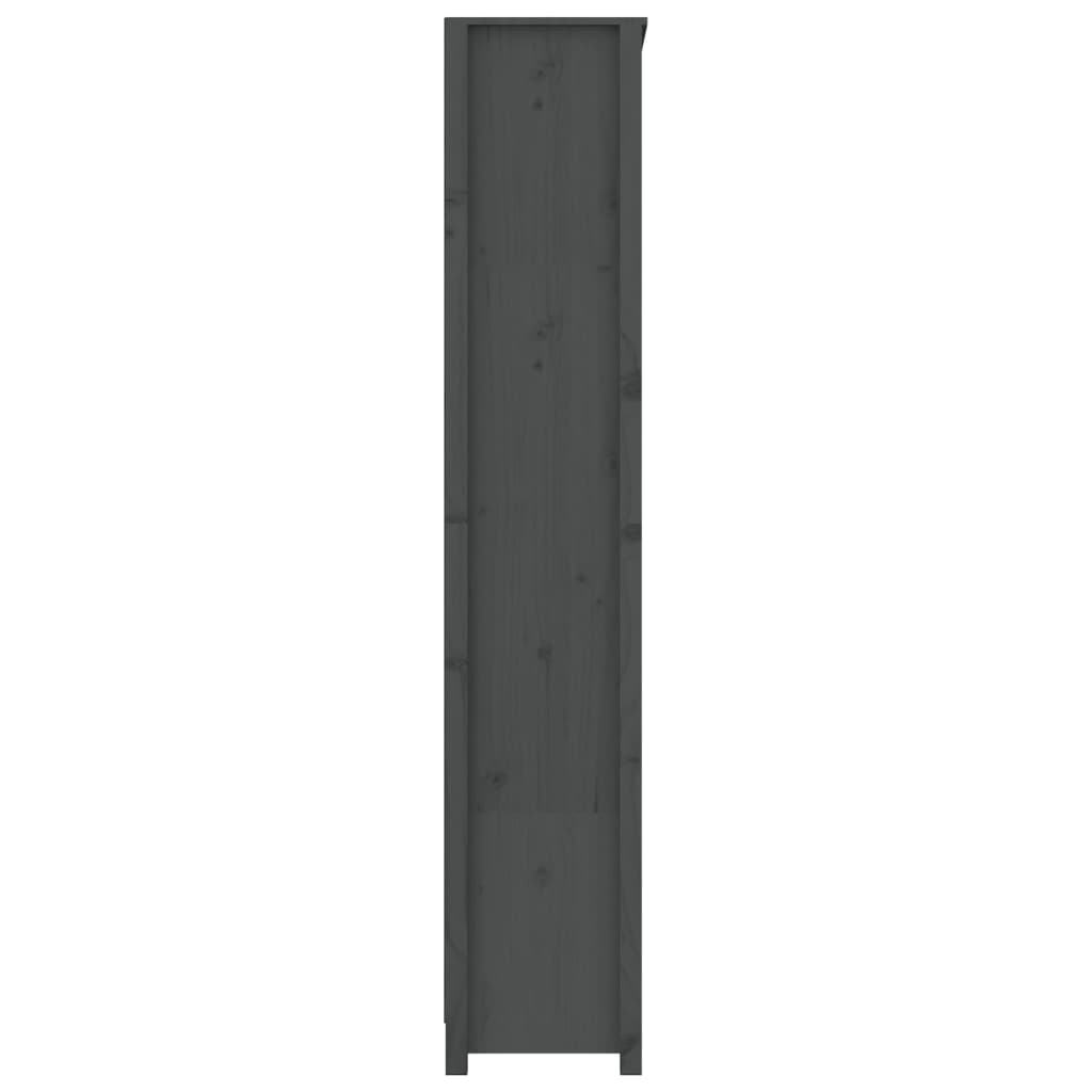 Bibliotecă, gri, 80x35x183 cm, lemn masiv de pin