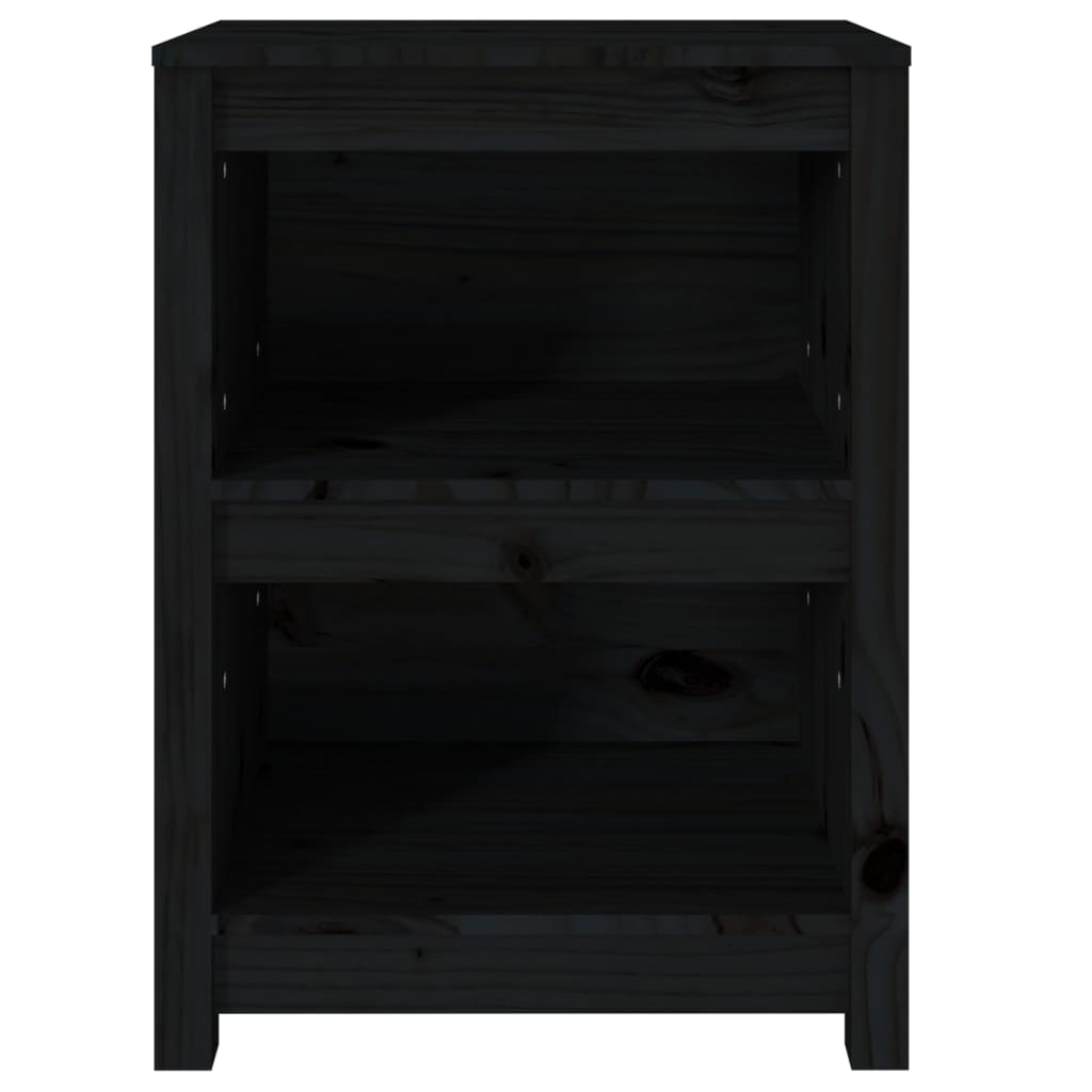Bibliotecă, negru, 50x35x68 cm, lemn masiv de pin