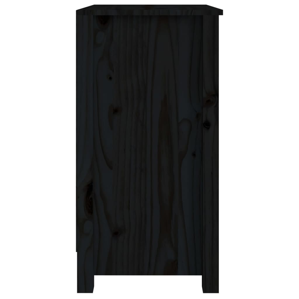 Bibliotecă, negru, 50x35x68 cm, lemn masiv de pin