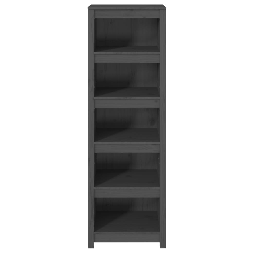 Bibliotecă, gri, 50x35x154 cm, lemn masiv de pin