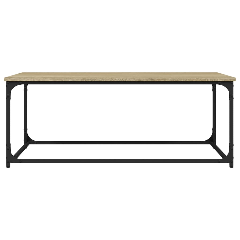 Măsuță cafea, stejar sonoma 102x50x40 cm lemn prelucrat și fier
