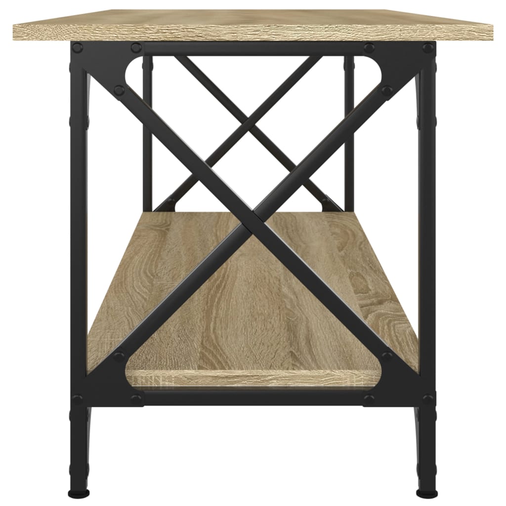 Măsuță cafea, stejar sonoma 100x45x45 cm lemn prelucrat și fier