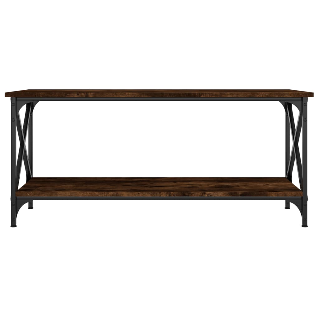 Măsuță cafea stejar fumuriu 100x45x45 cm lemn prelucrat și fier