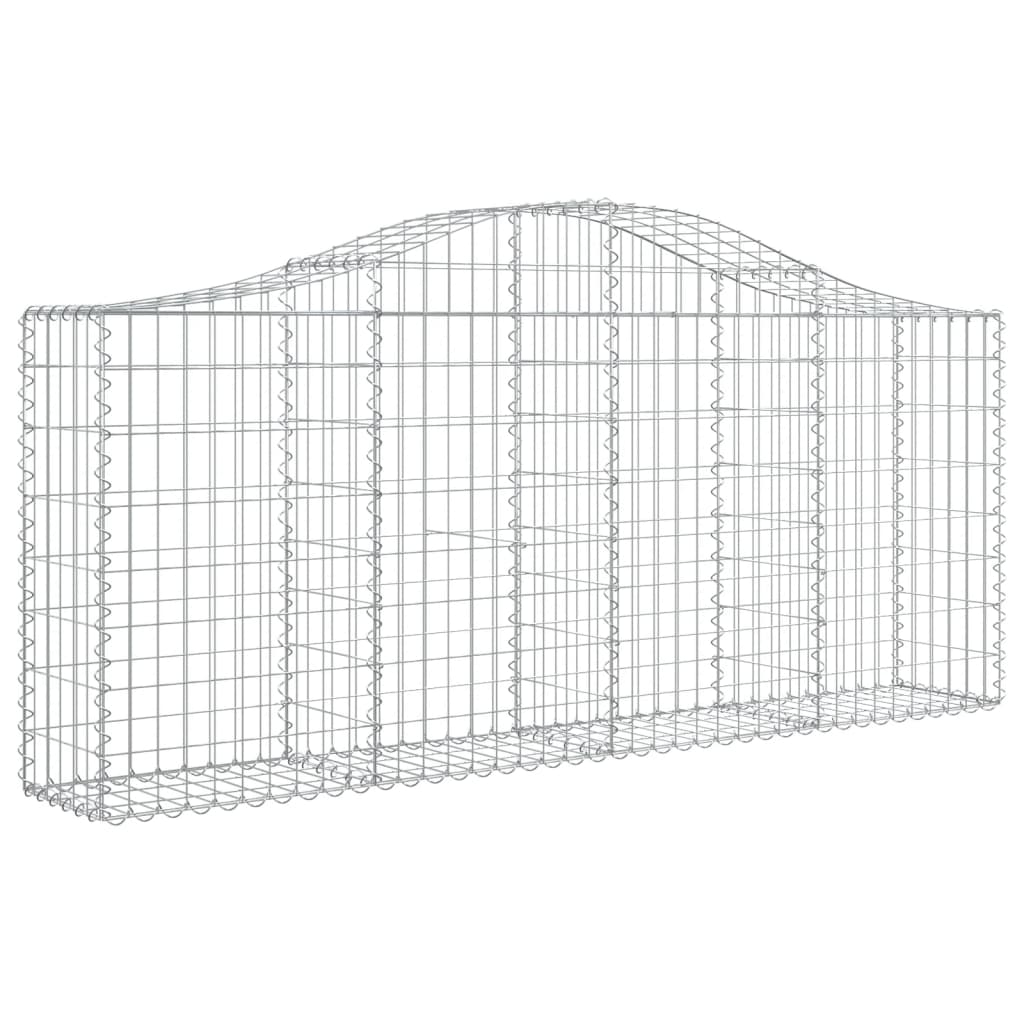 Coșuri gabion arcuite 2 buc, 200x30x80/100cm, fier galvanizat