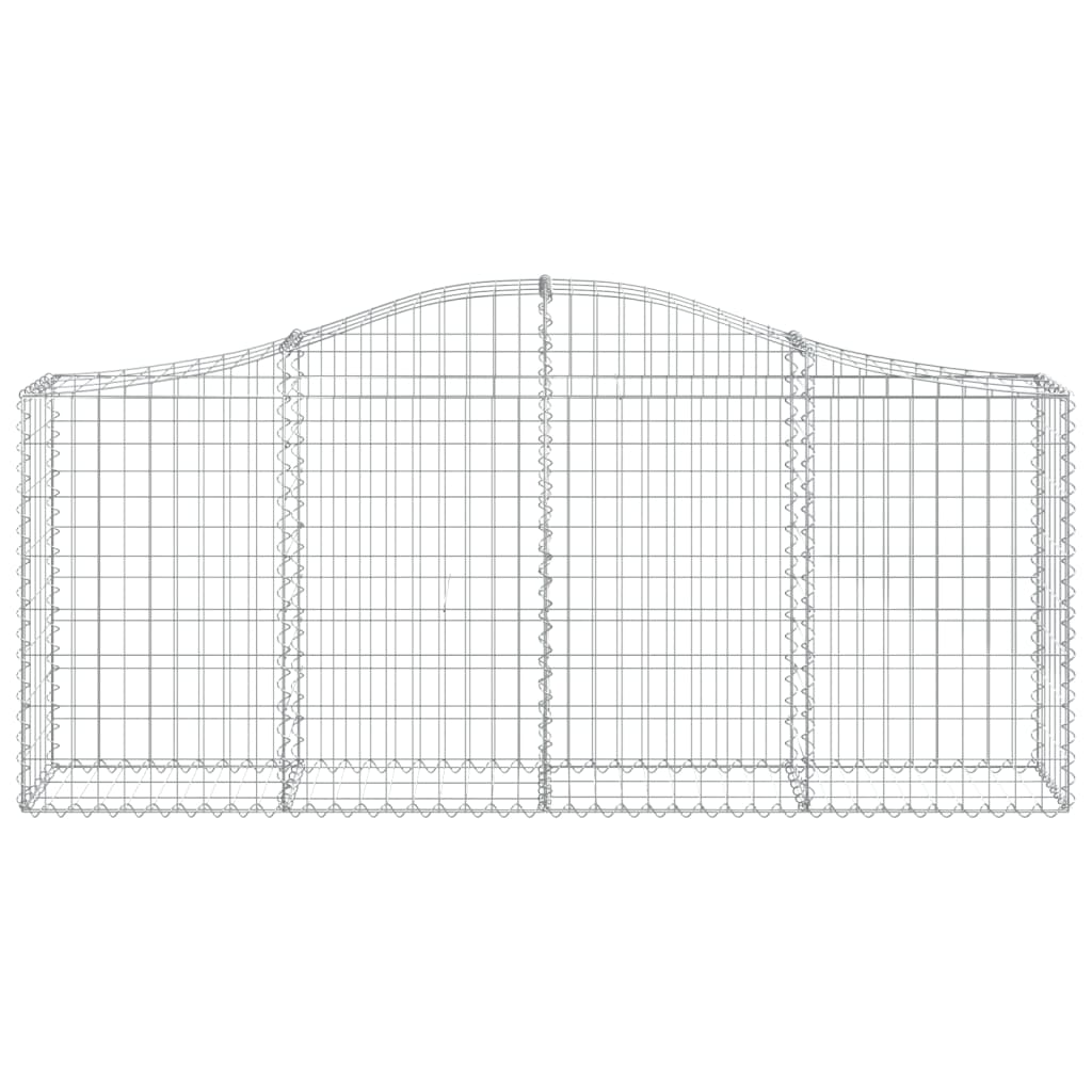 Coșuri gabion arcuite 2 buc, 200x30x80/100cm, fier galvanizat