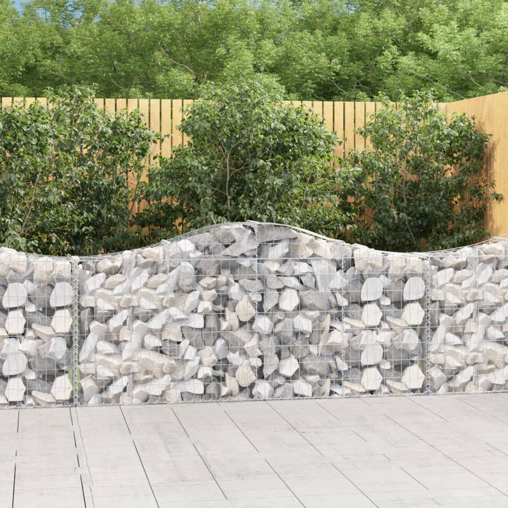 Coșuri gabion arcuite 4 buc, 200x30x80/100cm, fier galvanizat