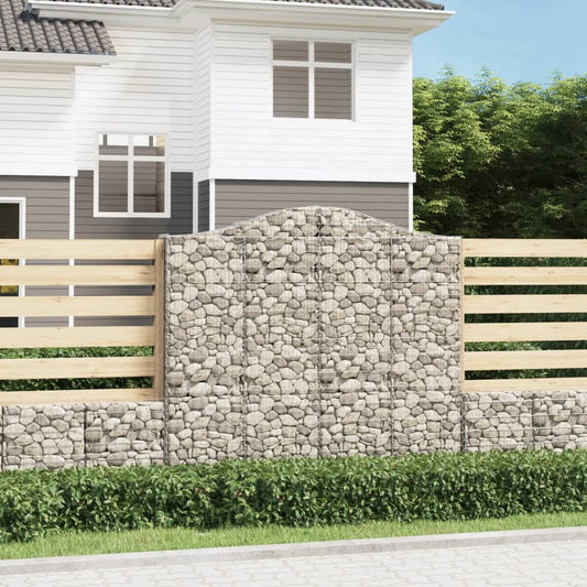 Coșuri gabion arcuite 3 buc, 200x30x180/200cm, fier galvanizat