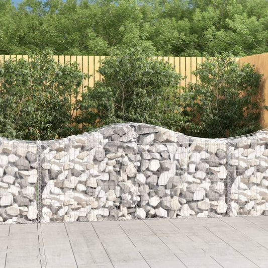 Coșuri gabion arcuite 6 buc, 200x50x80/100 cm, fier galvanizat