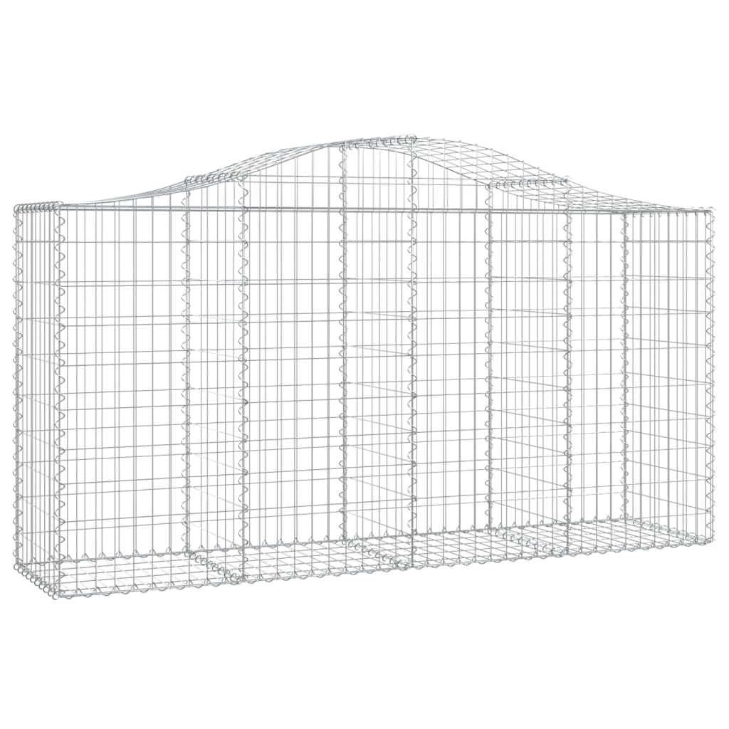 Coșuri gabion arcuite 2 buc, 200x50x100/120 cm fier galvanizat