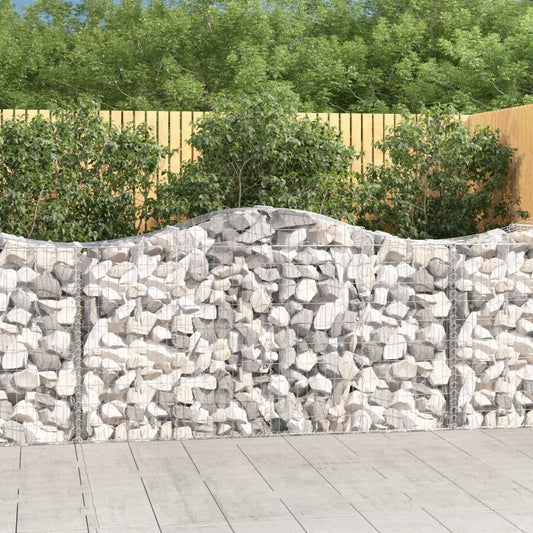 Coșuri gabion arcuite 2 buc, 200x50x100/120 cm fier galvanizat