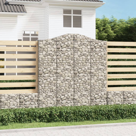 Coșuri gabion arcuite, 3 buc, 200x50x220/240cm, fier galvanizat