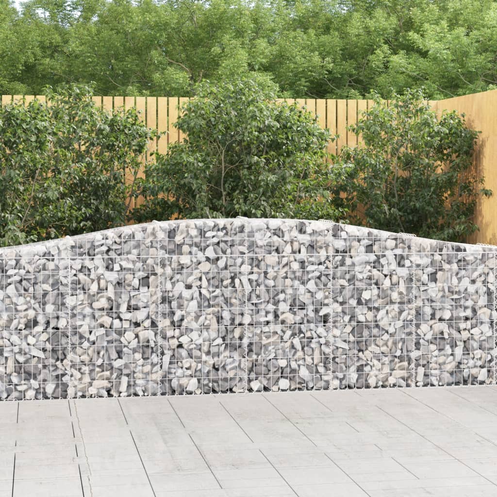 Coșuri gabion arcuite 2 buc, 400x30x80/100 cm, fier galvanizat