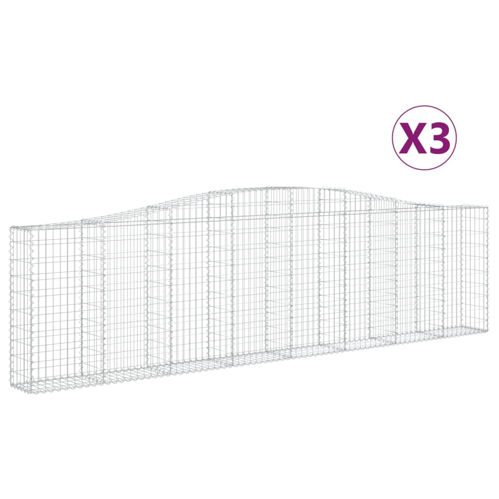 Coșuri gabion arcuite 3 buc, 400x30x100/120 cm fier galvanizat