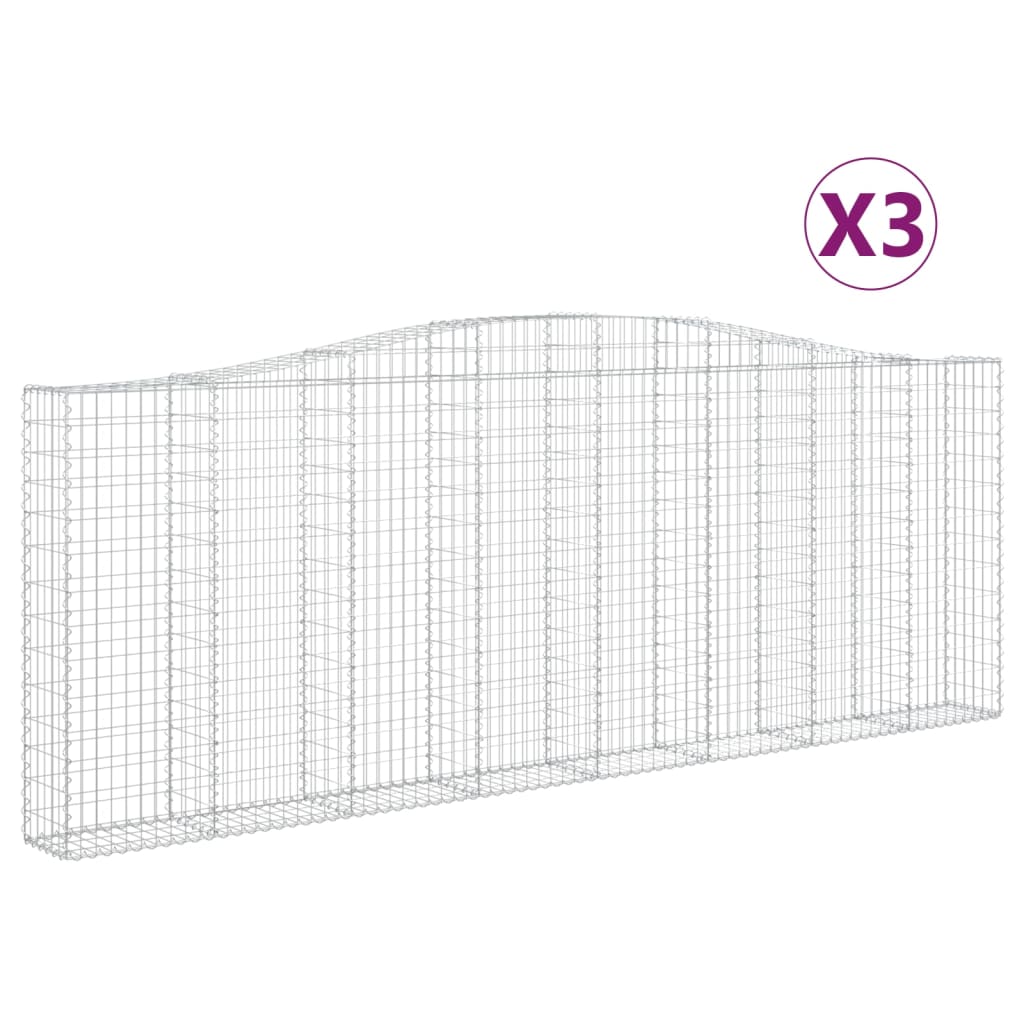 Coșuri gabion arcuite 3 buc. 400x30x140/160 cm fier galvanizat