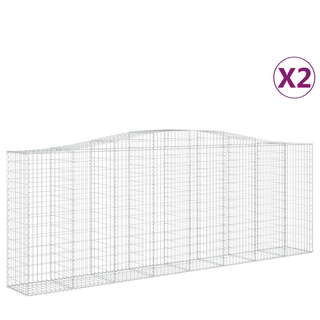 Coșuri gabion arcuite 2 buc, 400x50x140/160 cm, fier galvanizat