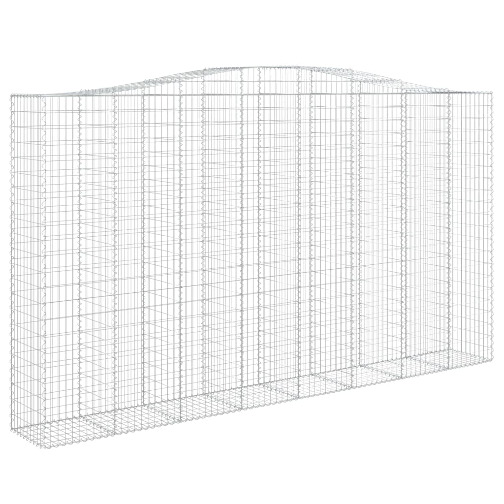 Coșuri gabion arcuite, 2 buc, 400x50x220/240cm, fier galvanizat