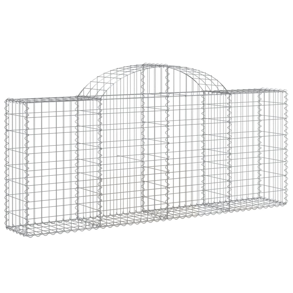 Coșuri gabion arcuite 3 buc, 200x30x80/100cm, fier galvanizat