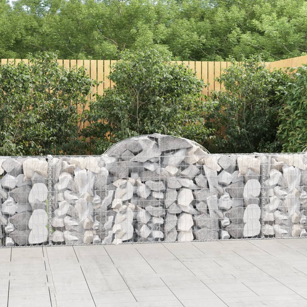 Coșuri gabion arcuite 3 buc, 200x30x80/100cm, fier galvanizat