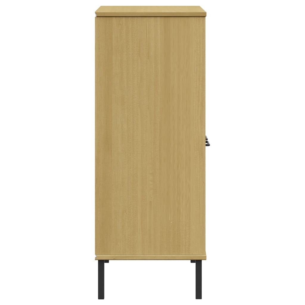 Bibliotecă cu picioare metalice OSLO, maro, 90x35x90,5 cm, lemn