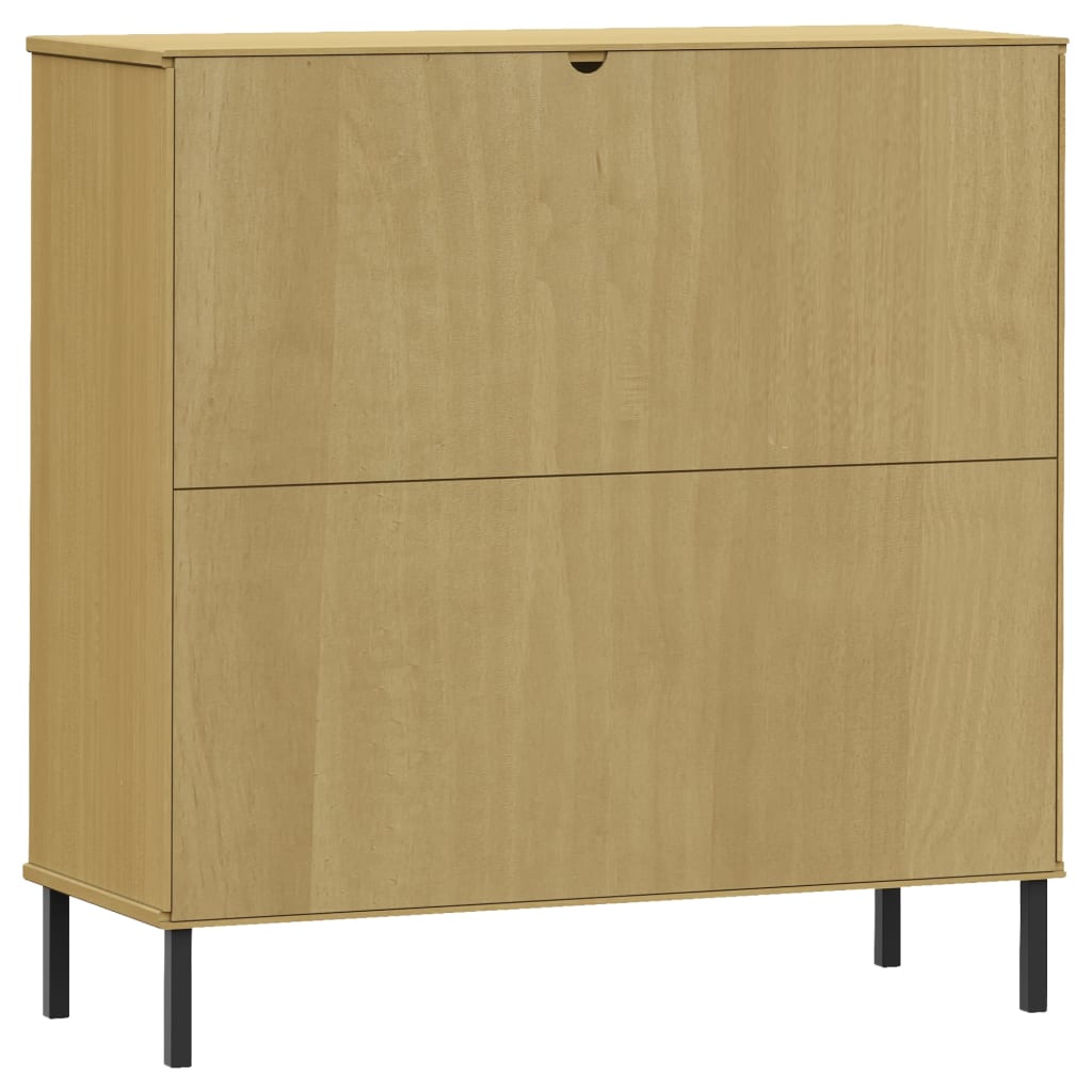 Bibliotecă cu picioare metalice OSLO, maro, 90x35x90,5 cm, lemn
