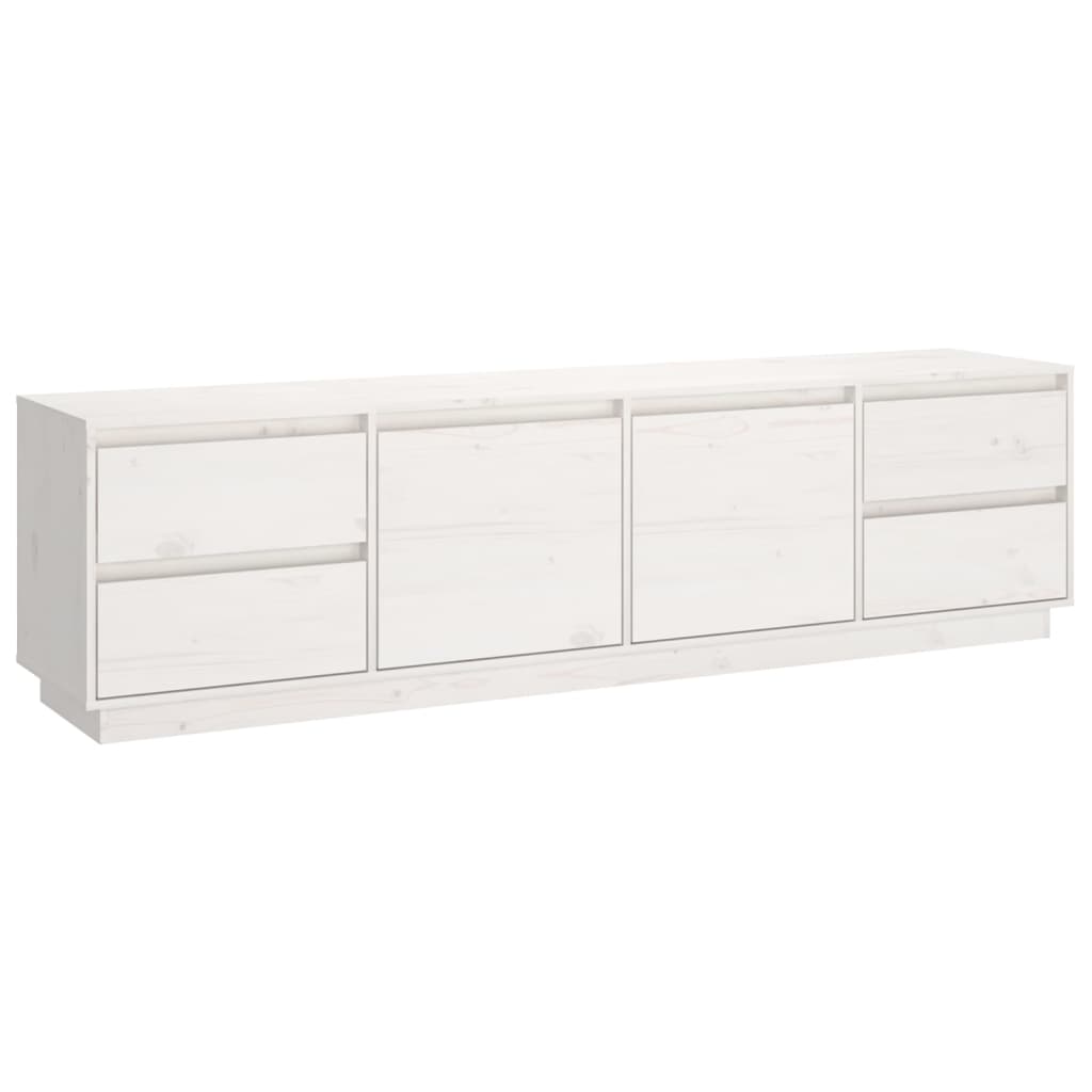 Comodă TV, alb, 176x37x47,5 cm, lemn masiv de pin