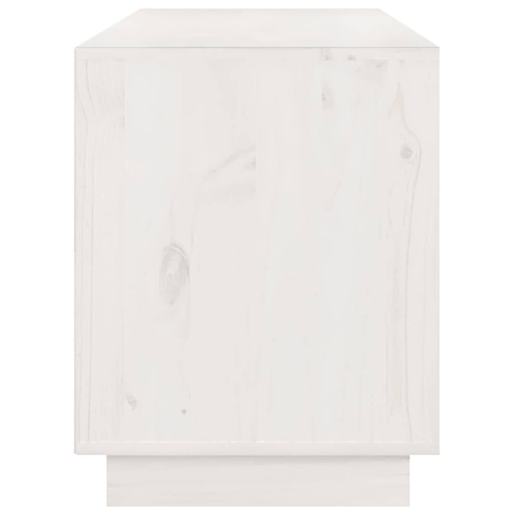 Comodă TV, alb, 176x37x47,5 cm, lemn masiv de pin