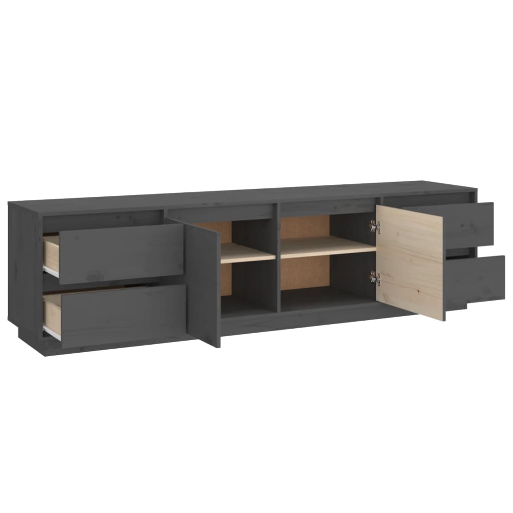 TV sideboard, gray, 176x37x47.5 cm, solid pine wood