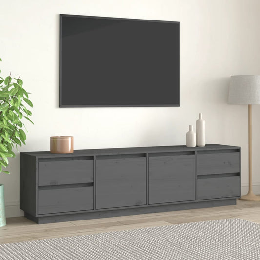 TV sideboard, gray, 176x37x47.5 cm, solid pine wood