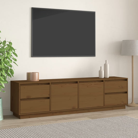 TV chest, honey brown, 176x37x47.5 cm, solid pine wood