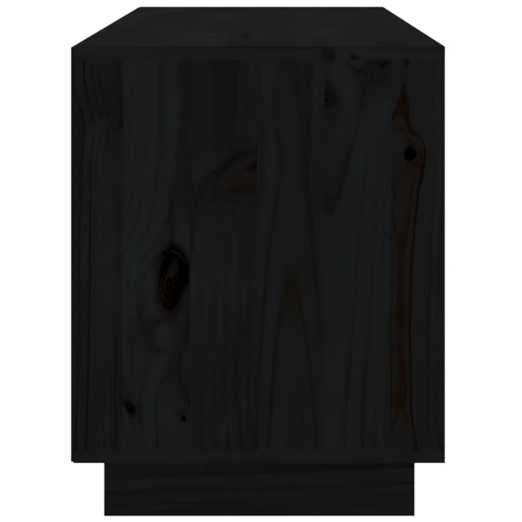 TV chest, black, 176x37x47.5 cm, solid pine wood