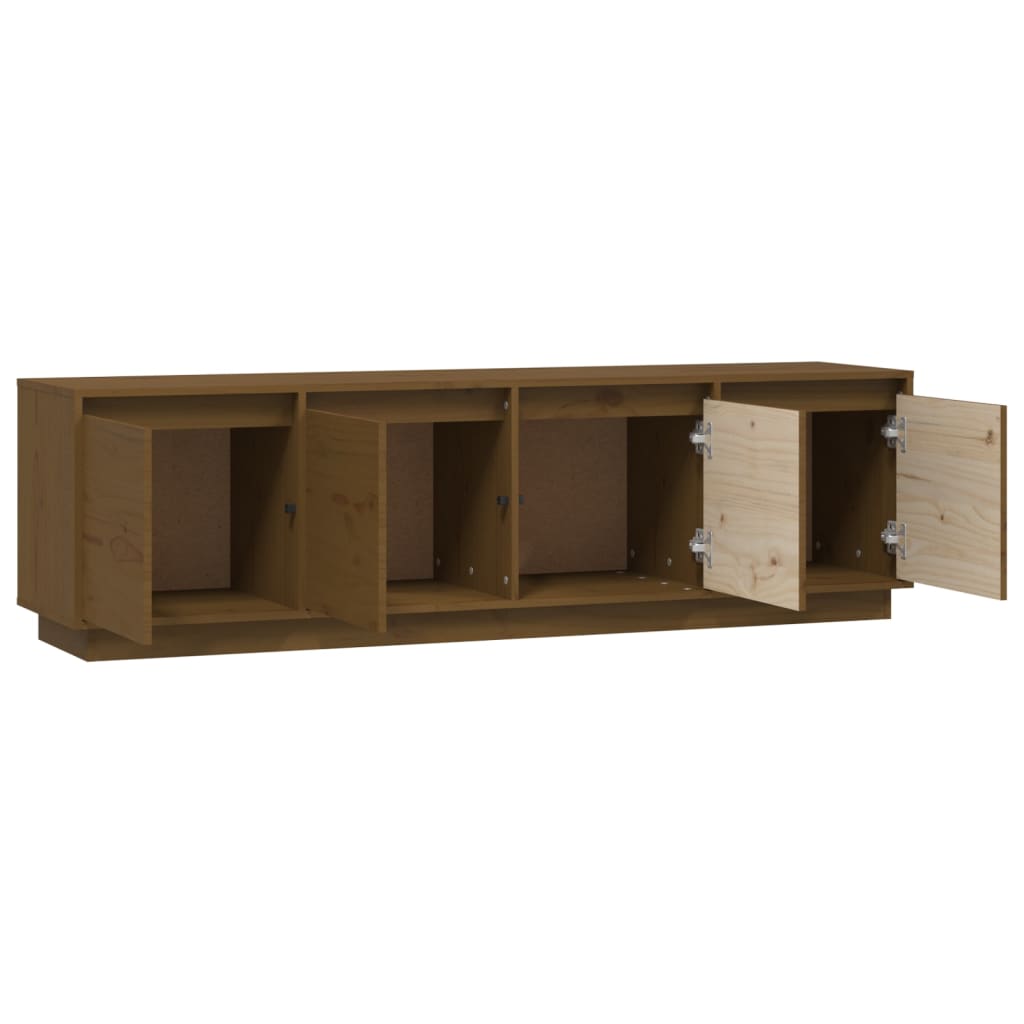 TV chest, honey brown, 156x37x45 cm, solid pine wood