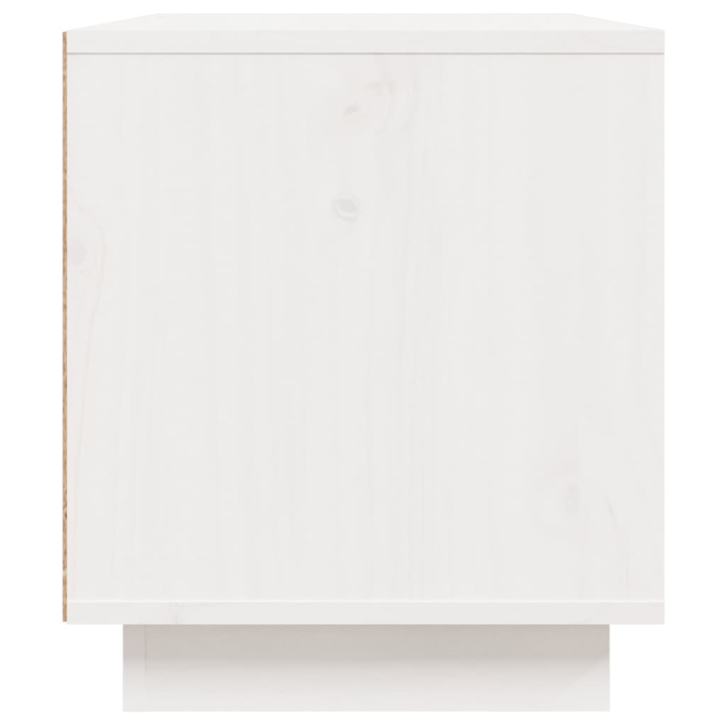Comodă TV, alb, 80x35x40,5 cm, lemn masiv de pin