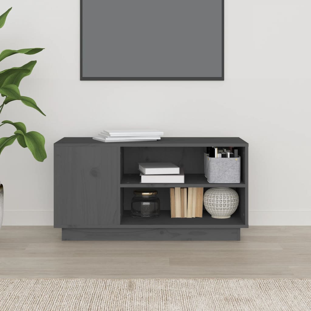 TV sideboard, gray, 80x35x40.5 cm, solid pine wood