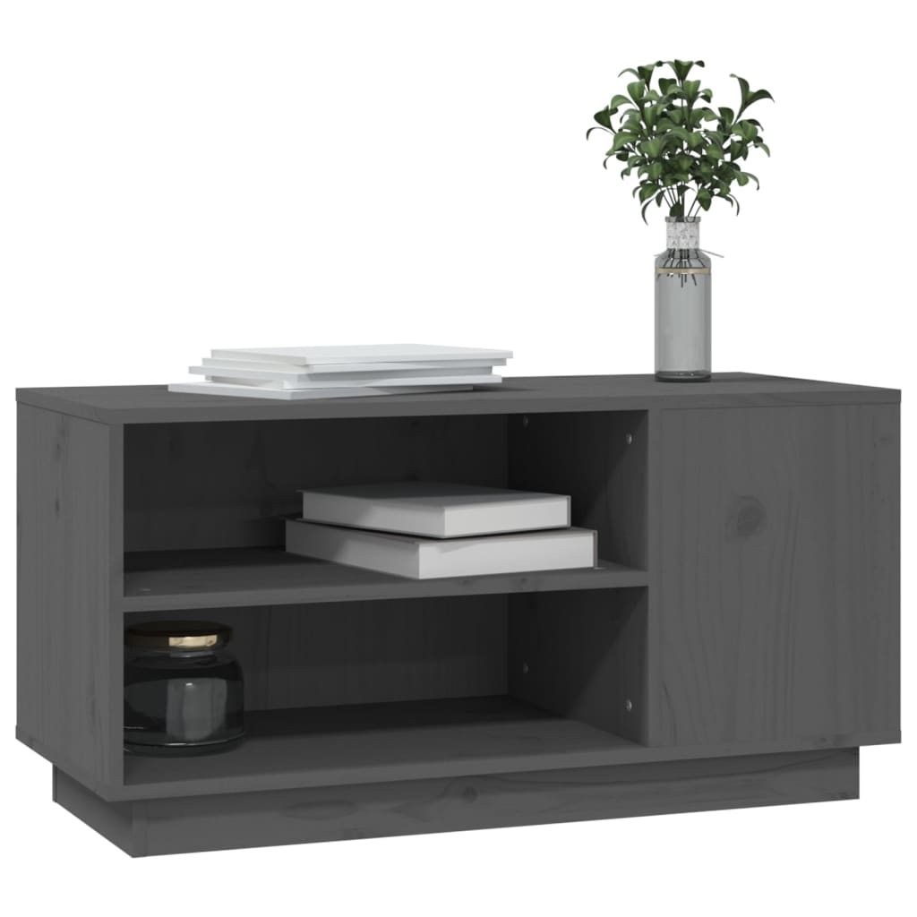 TV sideboard, gray, 80x35x40.5 cm, solid pine wood