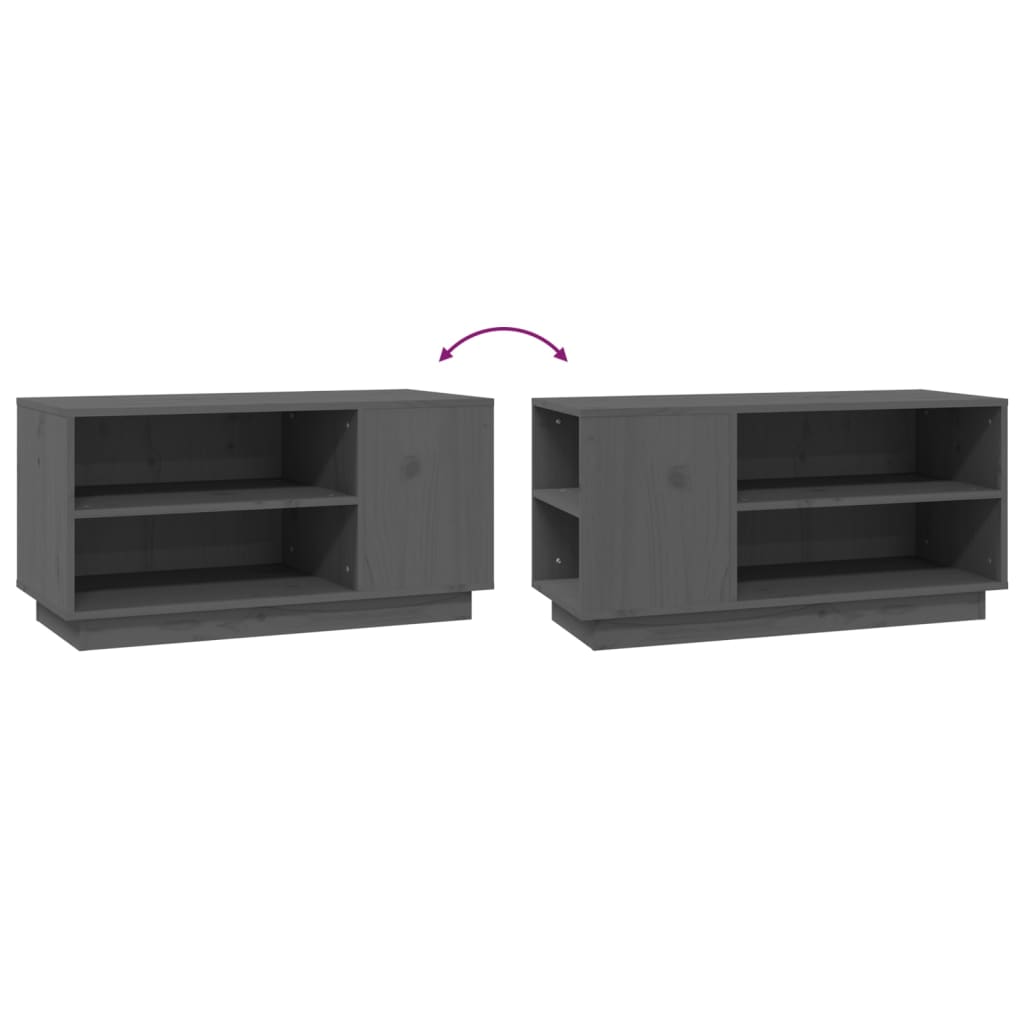 TV sideboard, gray, 80x35x40.5 cm, solid pine wood