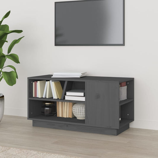 TV sideboard, gray, 80x35x40.5 cm, solid pine wood