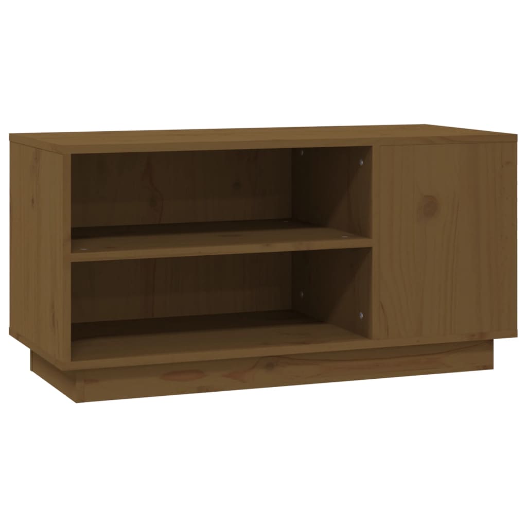 TV chest, honey brown, 80x35x40.5 cm, solid pine wood