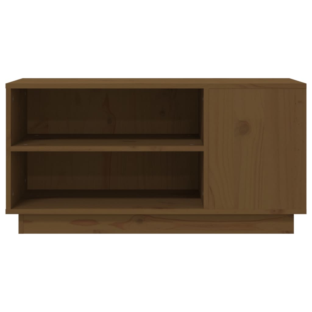 TV chest, honey brown, 80x35x40.5 cm, solid pine wood