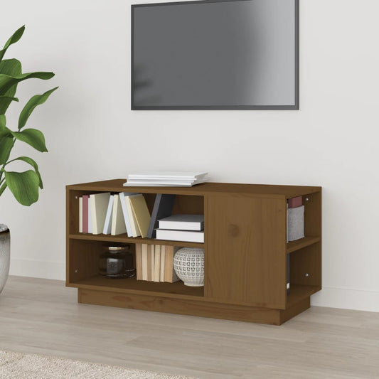 TV chest, honey brown, 80x35x40.5 cm, solid pine wood