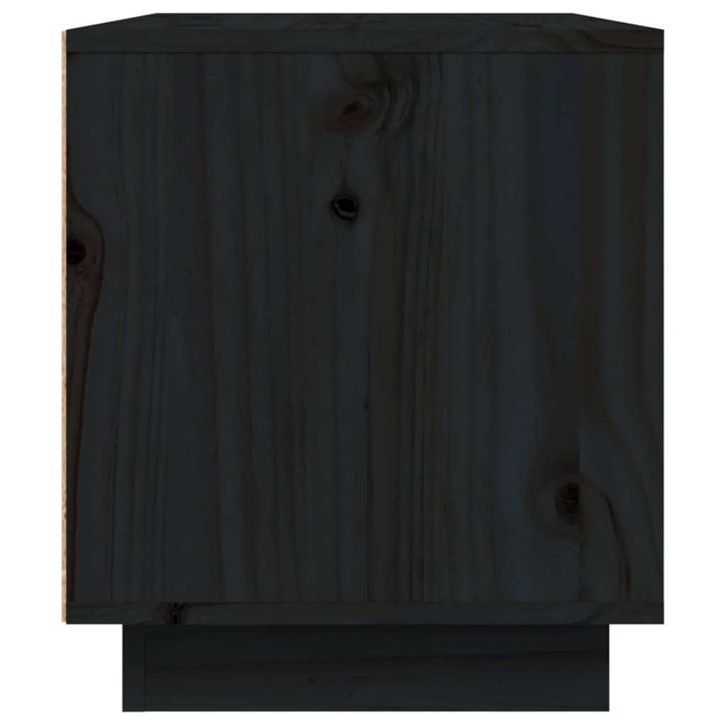 Comodă TV, negru, 80x35x40,5 cm, lemn masiv de pin